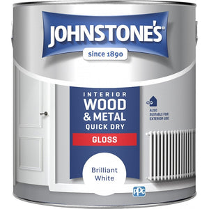 Brilliant White Quick Dry Gloss - Johnstones Interior Wood & Metal Paint