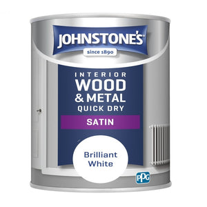 Brilliant White Quick Dry Satin - Johnstones Interior Wood & Metal Paint