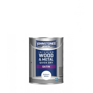 Brilliant White Quick Dry Satin - Johnstones Interior Wood & Metal Paint