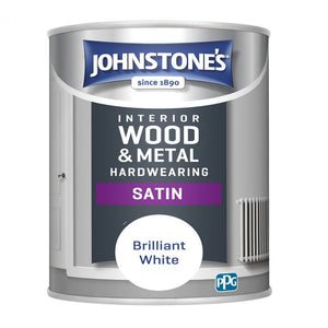 Brilliant White Satin - Johnstones Hardwearing Interior Wood & Metal Paint