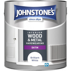 Brilliant White Satin - Johnstones Hardwearing Interior Wood & Metal Paint