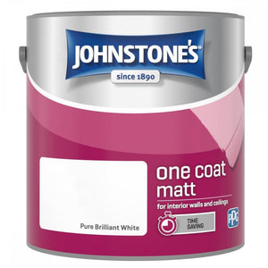 Brilliant White Matt Emulsion - Johnstones One Coat Wall and Ceiling Paint