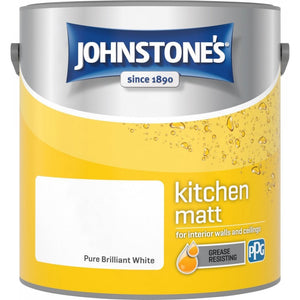 Brilliant White Matt Emulsion - Johnstones Kitchen Matt Wall and Ceiling Paint
