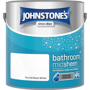 Brilliant White Soft Sheen Emulsion - Johnstones Bathroom Mid Sheen Wall and Ceiling Paint