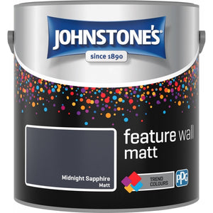 Midnight Sapphire Matt Emulsion - Johnstones Feature Wall and Ceiling Paint
