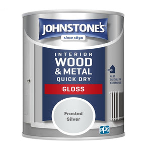 Frosted Silver Quick Dry Gloss - Johnstones Interior Wood & Metal Paint