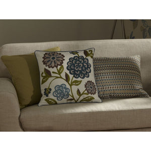Adara Sarasa Embroidered Cushion Teal by iLiv