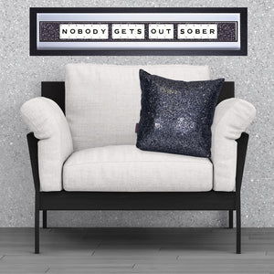 Glitter Cushion Gun Metal 45cm SHH CG-45-GUN
