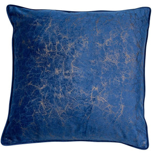 Crackle Navy Suede 45cm Square Cushion from Malini
