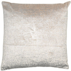 Metallic Silver Velvet 43cm Square Cushion from Malini
