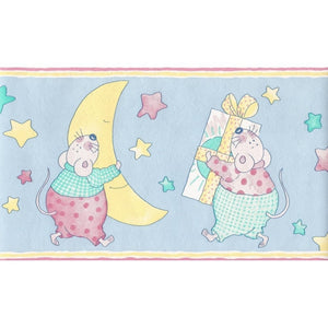 Mice Blue 10 Metre Border by Coloroll 930150