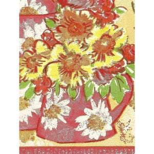 Pots and Flowers Red / Yellow 10 Metre Border by Primrose 483