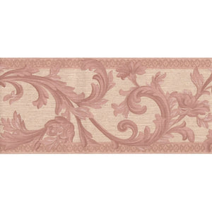 Sheena Scroll Beige / Coral 10 Metre Border by John Wilman 516019
