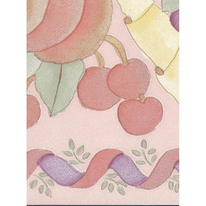Fruit Vinyl Wallpaper Border in Pink by Coloroll 561811