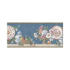 Pot Pourri Blue Vinyl Border by Coloroll 265573