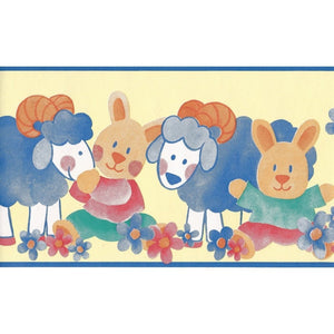 Bunny Yellow / Blue Border by Coloroll 500285