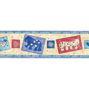 Kiddywinks Aqua / Cream Border by Wilson Wilcox 1400/37