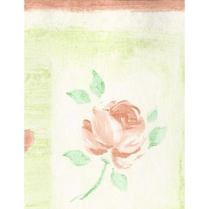 Roses Green / Peach Cushioned Vinyl Border by Fine Decor B2726