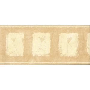 Sketched Flowers Beige / Cream Border by Crown 70783