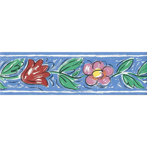 Floral Sketched Narrow Multi Border by Linda Beard 55970