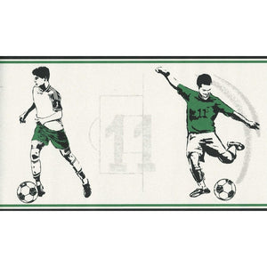 Football Black / Green Border by Decorline DLB50091