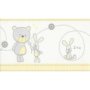 Bear & Boo Lemon / Grey Border by Decorline DLB50071