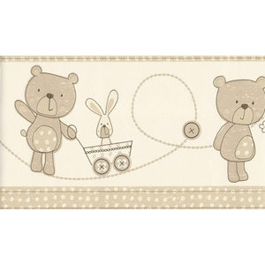 Bear & Boo Beige / Cream Border by Decorline DLB50070