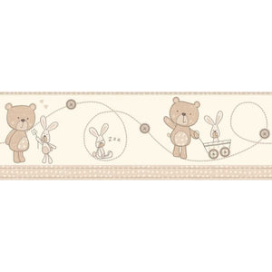 Bear & Boo Beige / Cream Border by Decorline DLB50070