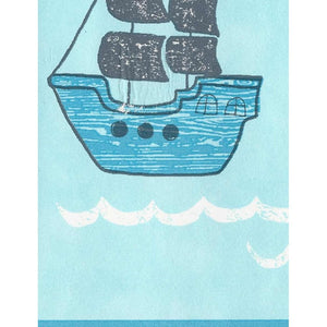 Pirates Boats Blue Border by Decorline DLB50088