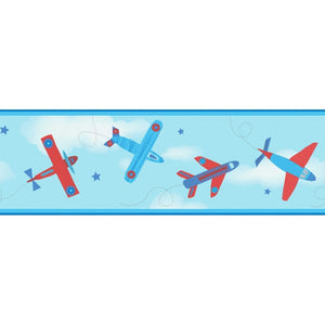 Planes Blue Border by Decorline DLB50086
