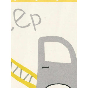 Beep Beep Car Yellow / Grey Border by Galerie G90072