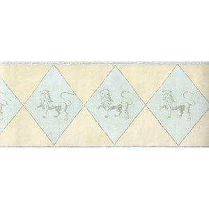 Greek Lion Cream / Duck Egg Border by Zodique 778413