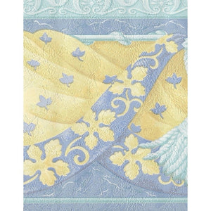 Swags and Tails Blue / Yellow Border by Crown 89693