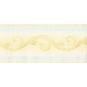 Watercolour Scroll Yellow / Blue Border by Crown 58480