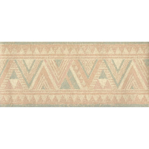 Geometric Peach / Green Border by Leyland 4107