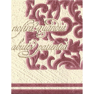 Wordsworth Latin Scroll Burgundy / Cream Border By Graham & Brown 93317