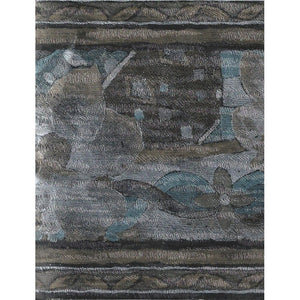 Jemima Abstract Floral Metallic Black Border by John Wilman 362852