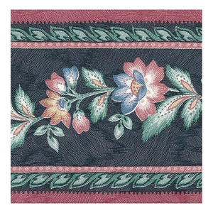 Provencale Floral Navy / Red Narrow Border by Coloroll 256984