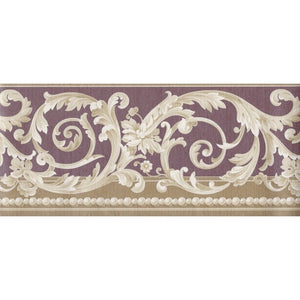 Scroll Burgundy / Gold Border by Coloroll 401865