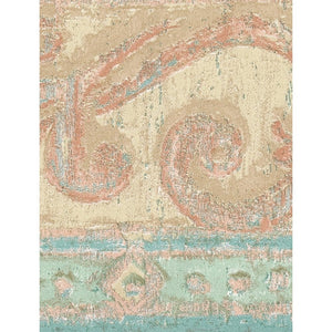 Shipton Scroll Green / Peach Border by Coloroll 328681