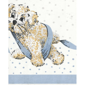 Cute Puppy Blue / White Border By Euro 0041
