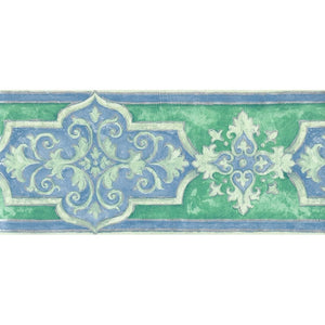 Modern Motif Green / Blue Border by Coloroll 695134