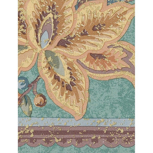 Palace Gardens Jacobean Floral Green 7 Metre Vinyl Border by Fine Decor B5236