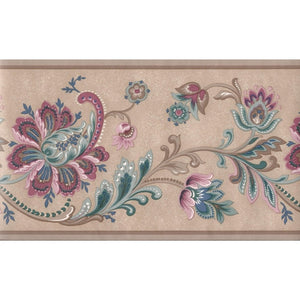 Traditional Pink Floral Border by Crown 58990