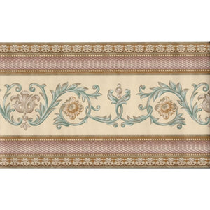 Traditional Rosette Terracotta / Green Border by Holden 15429