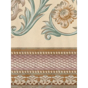 Traditional Rosette Terracotta / Green Border by Holden 15429