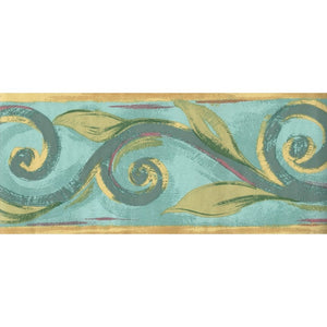 Marrakech Scroll Green Border by Crown 59215