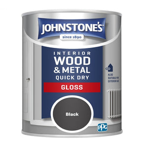 Black Quick Dry Gloss - Johnstones Interior Wood & Metal Paint
