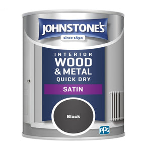 Black Quick Dry Satin - Johnstones Interior Wood & Metal Paint