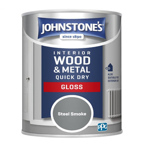 Steel Smoke Quick Dry Gloss - Johnstones Interior Wood & Metal Paint